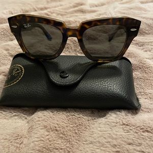 Ray Ban State Street Sunglasses in Tortoise and Dark Grey